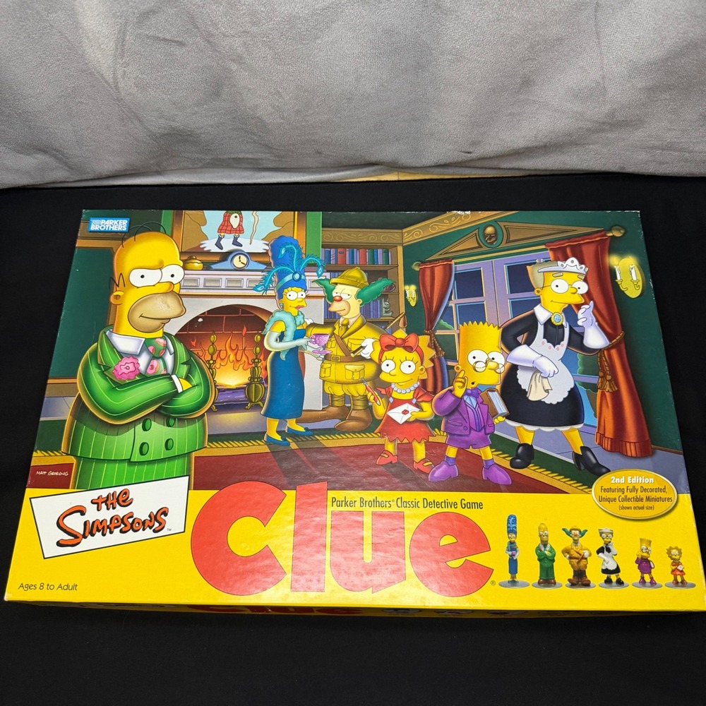 Parker Brothers The Simpsons Clue Board Game Unisex OS‎ Yellow 2nd Edition 2000